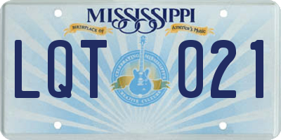 MS license plate LQT021