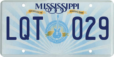 MS license plate LQT029