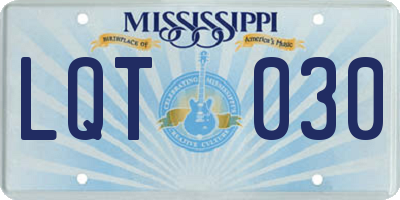 MS license plate LQT030