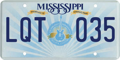 MS license plate LQT035