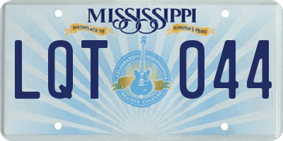 MS license plate LQT044