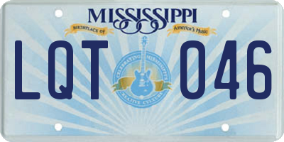 MS license plate LQT046