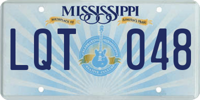 MS license plate LQT048