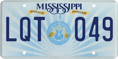 MS license plate LQT049