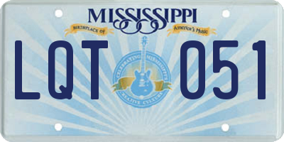 MS license plate LQT051