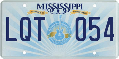 MS license plate LQT054