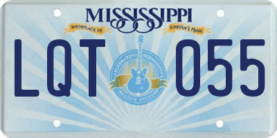 MS license plate LQT055