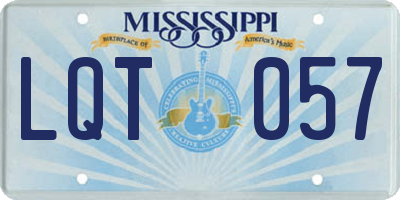MS license plate LQT057