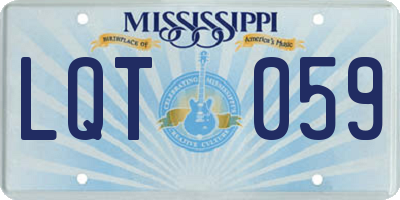 MS license plate LQT059
