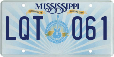 MS license plate LQT061