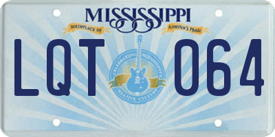 MS license plate LQT064
