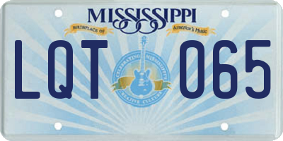 MS license plate LQT065