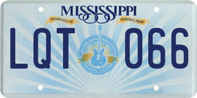 MS license plate LQT066