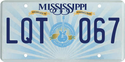 MS license plate LQT067