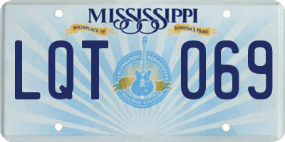 MS license plate LQT069