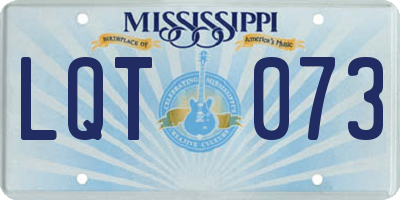 MS license plate LQT073