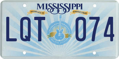 MS license plate LQT074