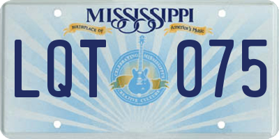 MS license plate LQT075