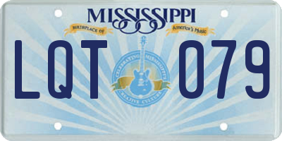 MS license plate LQT079