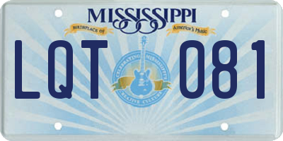 MS license plate LQT081