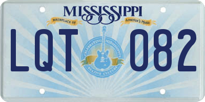MS license plate LQT082