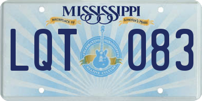 MS license plate LQT083