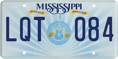 MS license plate LQT084