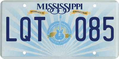 MS license plate LQT085