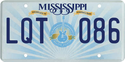 MS license plate LQT086
