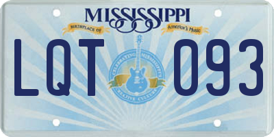 MS license plate LQT093