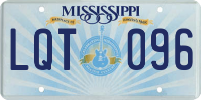 MS license plate LQT096