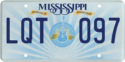 MS license plate LQT097