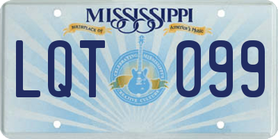 MS license plate LQT099