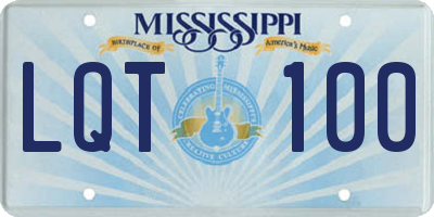 MS license plate LQT100