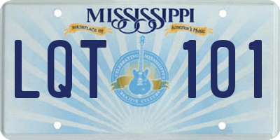 MS license plate LQT101