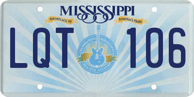 MS license plate LQT106