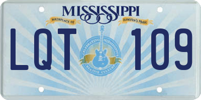 MS license plate LQT109
