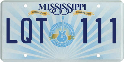 MS license plate LQT111