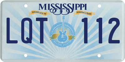 MS license plate LQT112