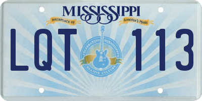 MS license plate LQT113