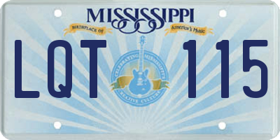 MS license plate LQT115