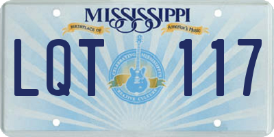 MS license plate LQT117