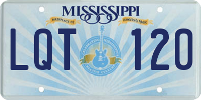MS license plate LQT120
