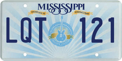 MS license plate LQT121