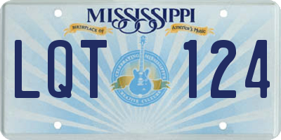 MS license plate LQT124