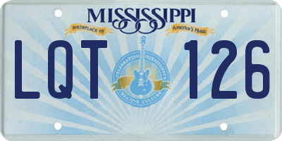 MS license plate LQT126