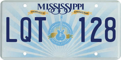 MS license plate LQT128