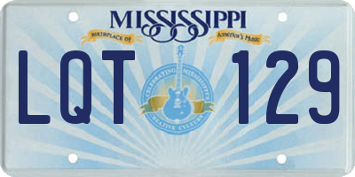 MS license plate LQT129