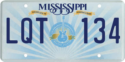 MS license plate LQT134