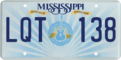MS license plate LQT138